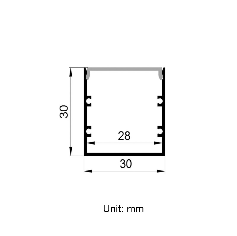 LED Aluminum Square Channel For 28mm Multi Row LED Strip Lights LED Aluminum Square Channel For 28mm Multi Row LED Strip Lights